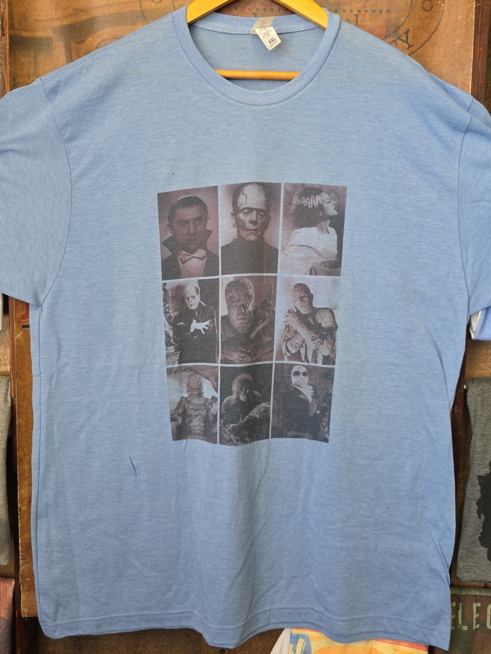 Light Blue Graphic Crewneck T-Shirt for Men